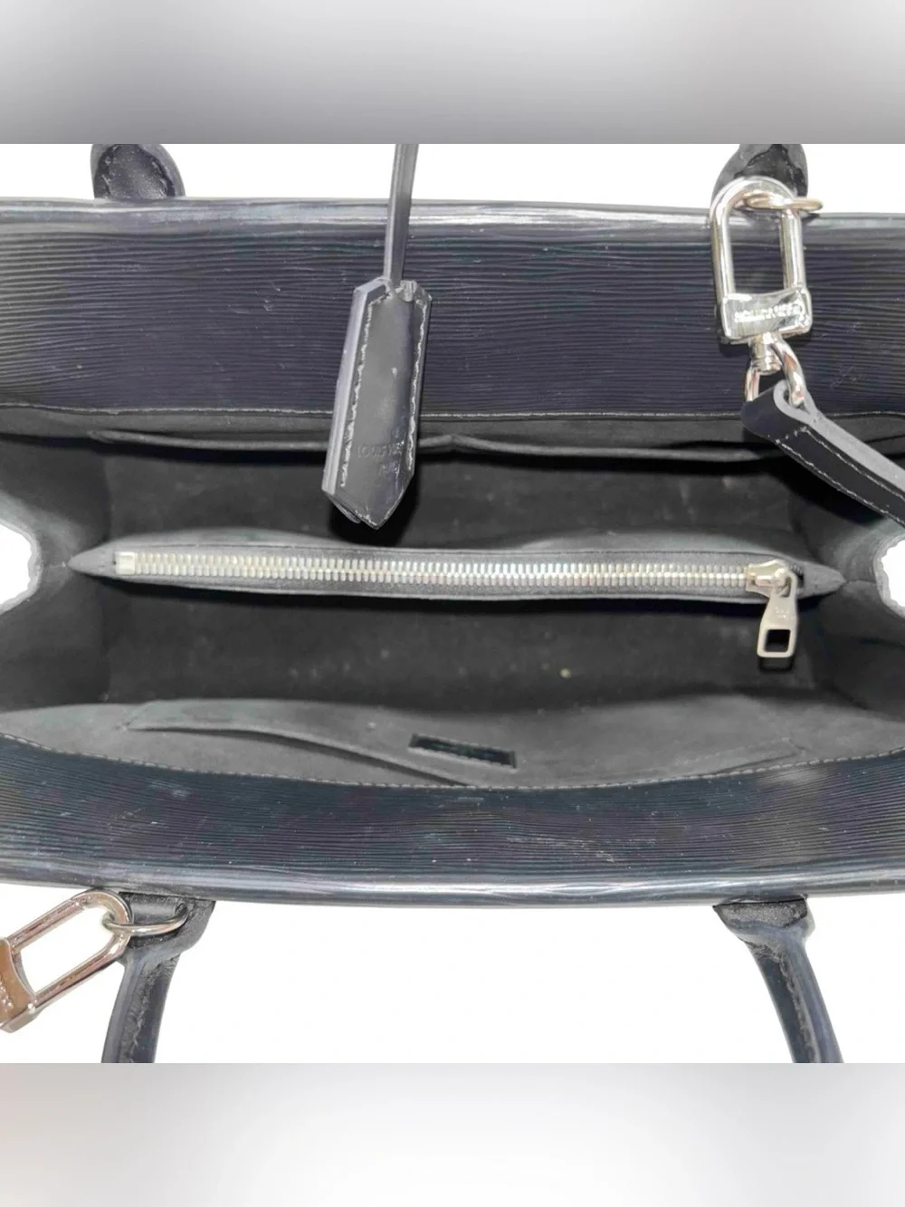 Louis Vuitton Black Epi Leather Marly MM Satchel Handbag Authentic